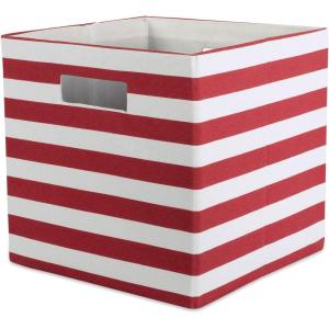 imageDII Polyester Cube Storage Collection Collapsible Hard Sided Bin 13x13x13quot Nautical BlueRust