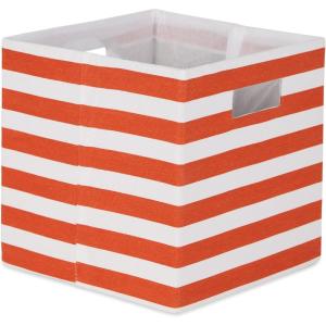 imageDII Polyester Cube Storage Collection Collapsible Hard Sided Bin 13x13x13quot Nautical BlueSpice