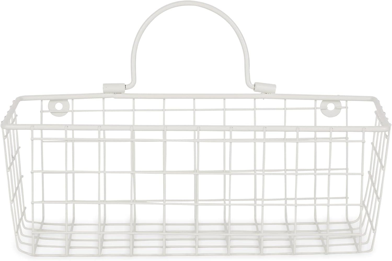 imageDII Farmhouse Vintage Dcor Wire Wall Basket Medium Bronze 2 PieceAntique White