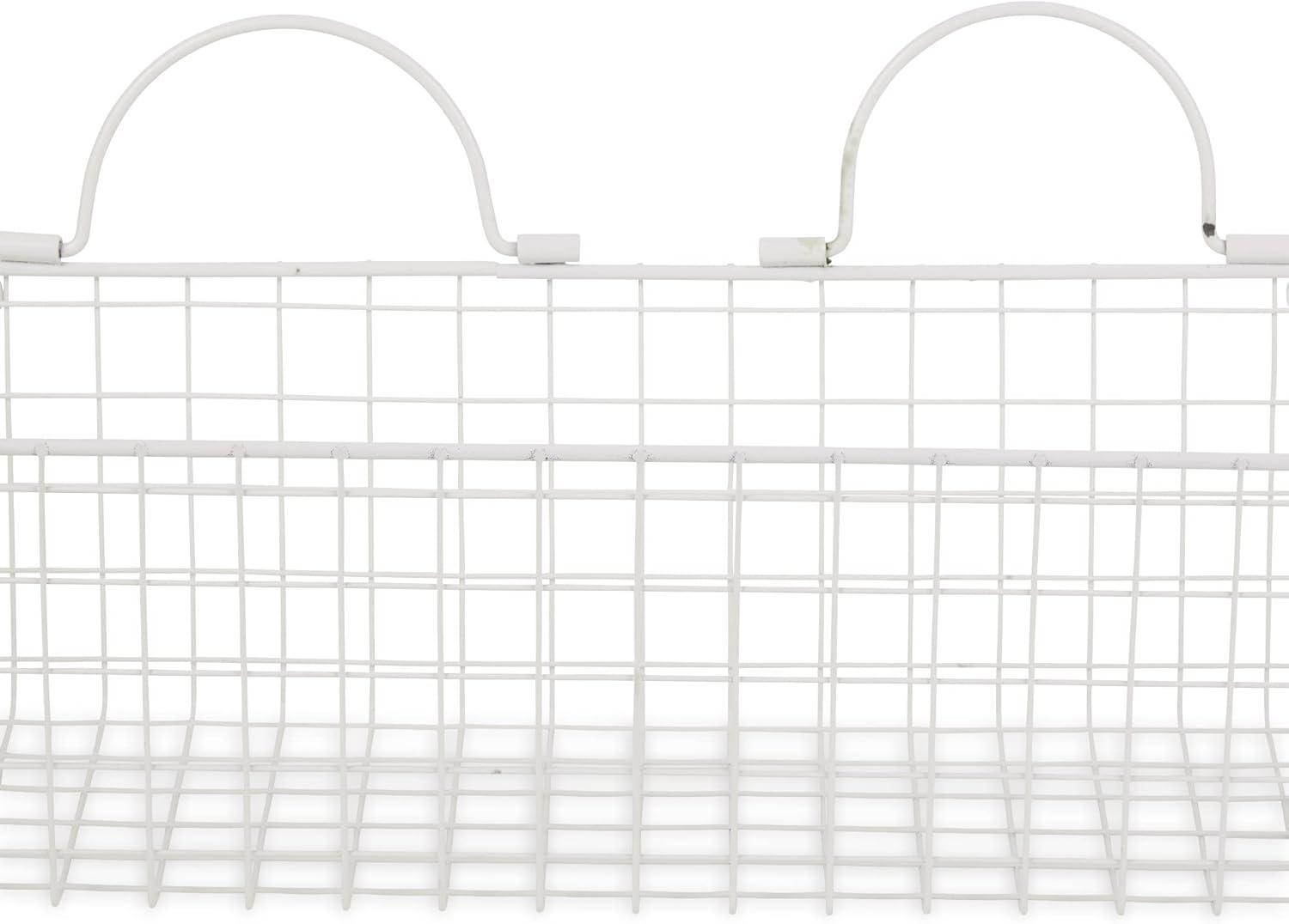 imageDII Farmhouse Vintage Dcor Wire Wall Basket Medium Bronze 2 PieceAntique White