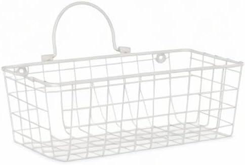 imageDII Farmhouse Vintage Dcor Wire Wall Basket Medium Bronze 2 PieceAntique White