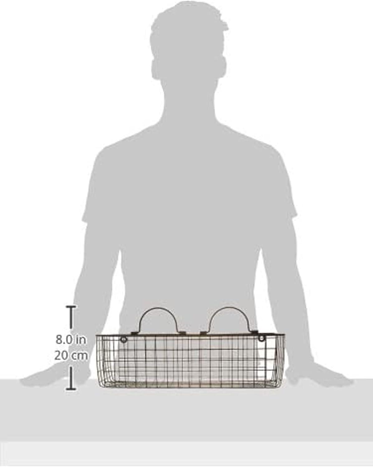 imageDII Farmhouse Vintage Dcor Wire Wall Basket Medium Bronze 2 PieceAntique White