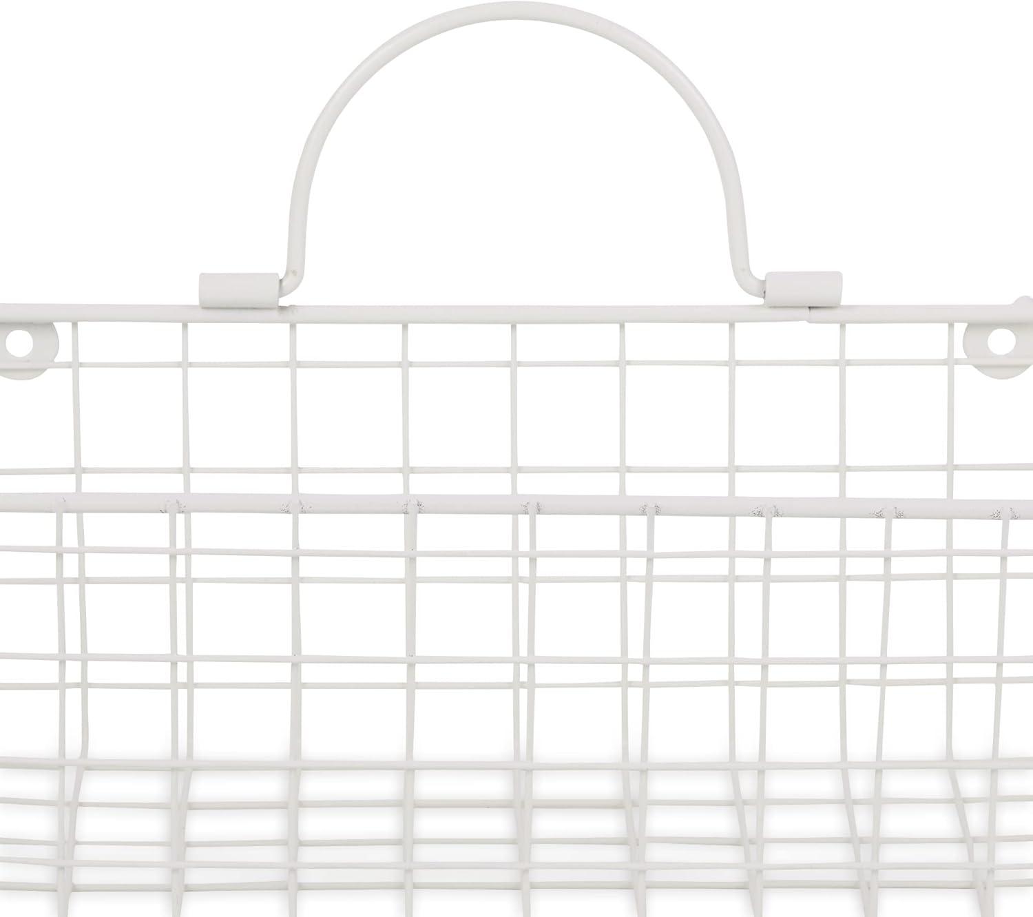 imageDII Farmhouse Vintage Dcor Wire Wall Basket Medium Bronze 2 PieceAntique White