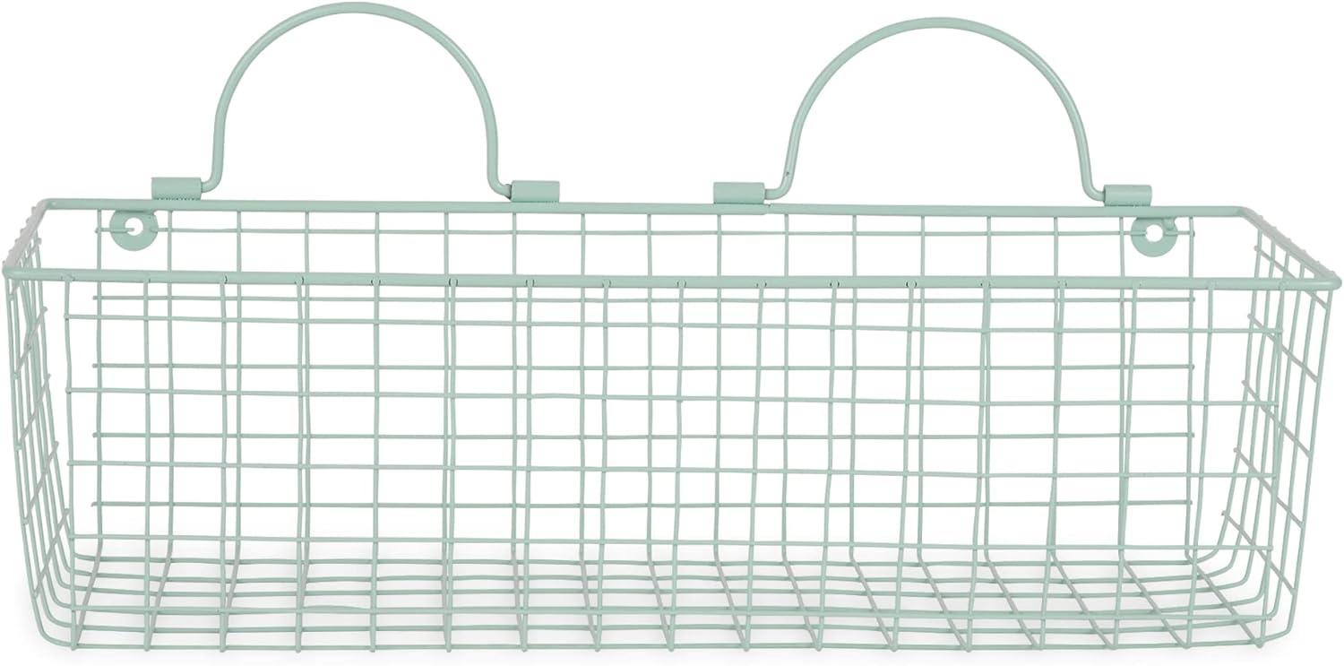 imageDII Farmhouse Vintage Dcor Wire Wall Basket Medium Bronze 2 PieceAqua
