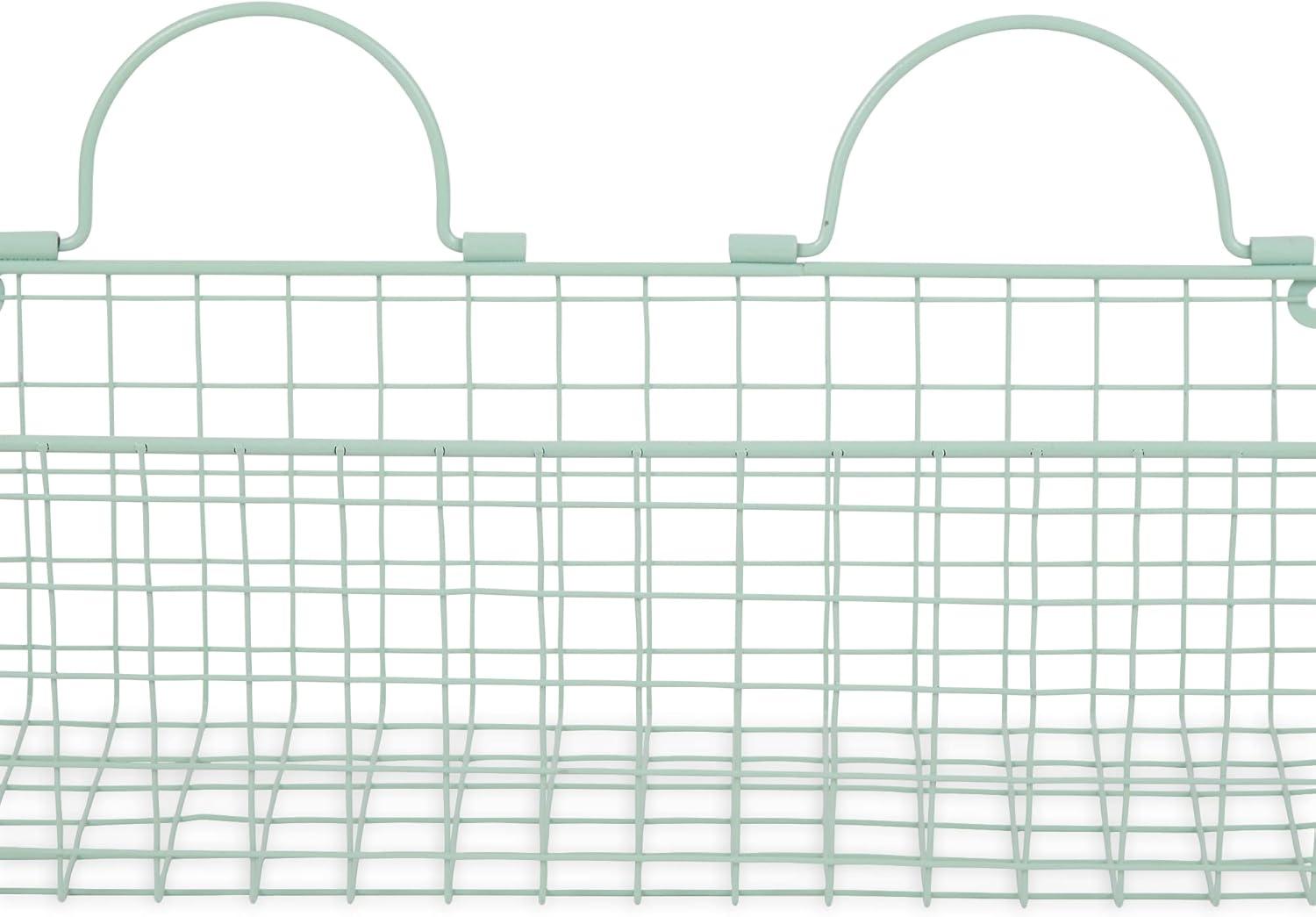 imageDII Farmhouse Vintage Dcor Wire Wall Basket Medium Bronze 2 PieceAqua