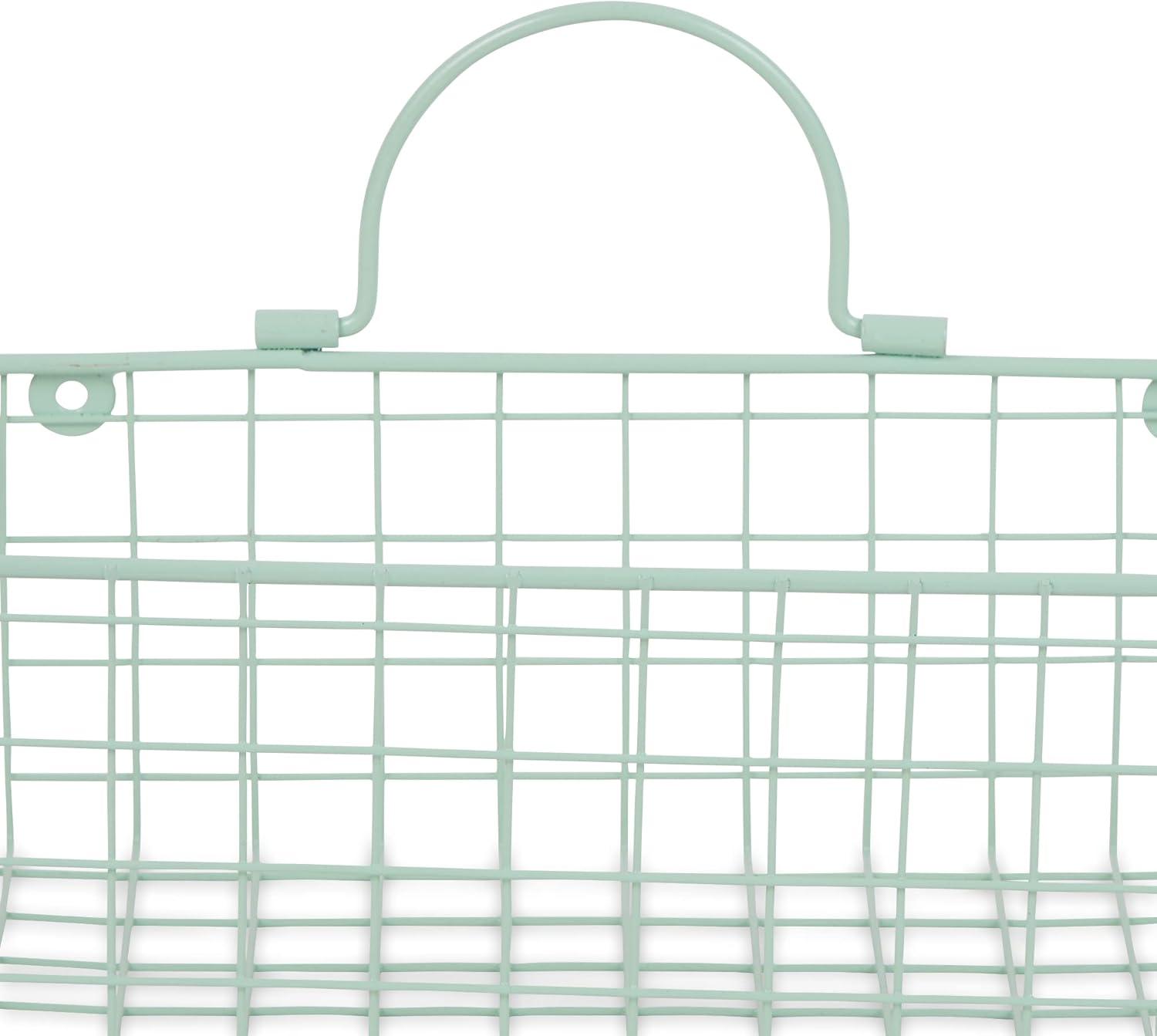 imageDII Farmhouse Vintage Dcor Wire Wall Basket Medium Bronze 2 PieceAqua