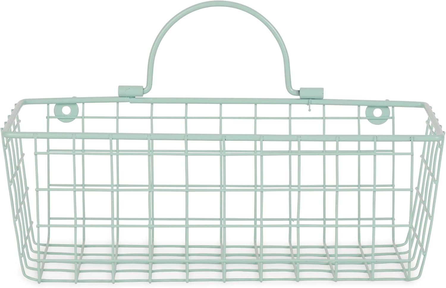 imageDII Farmhouse Vintage Dcor Wire Wall Basket Medium Bronze 2 PieceAqua