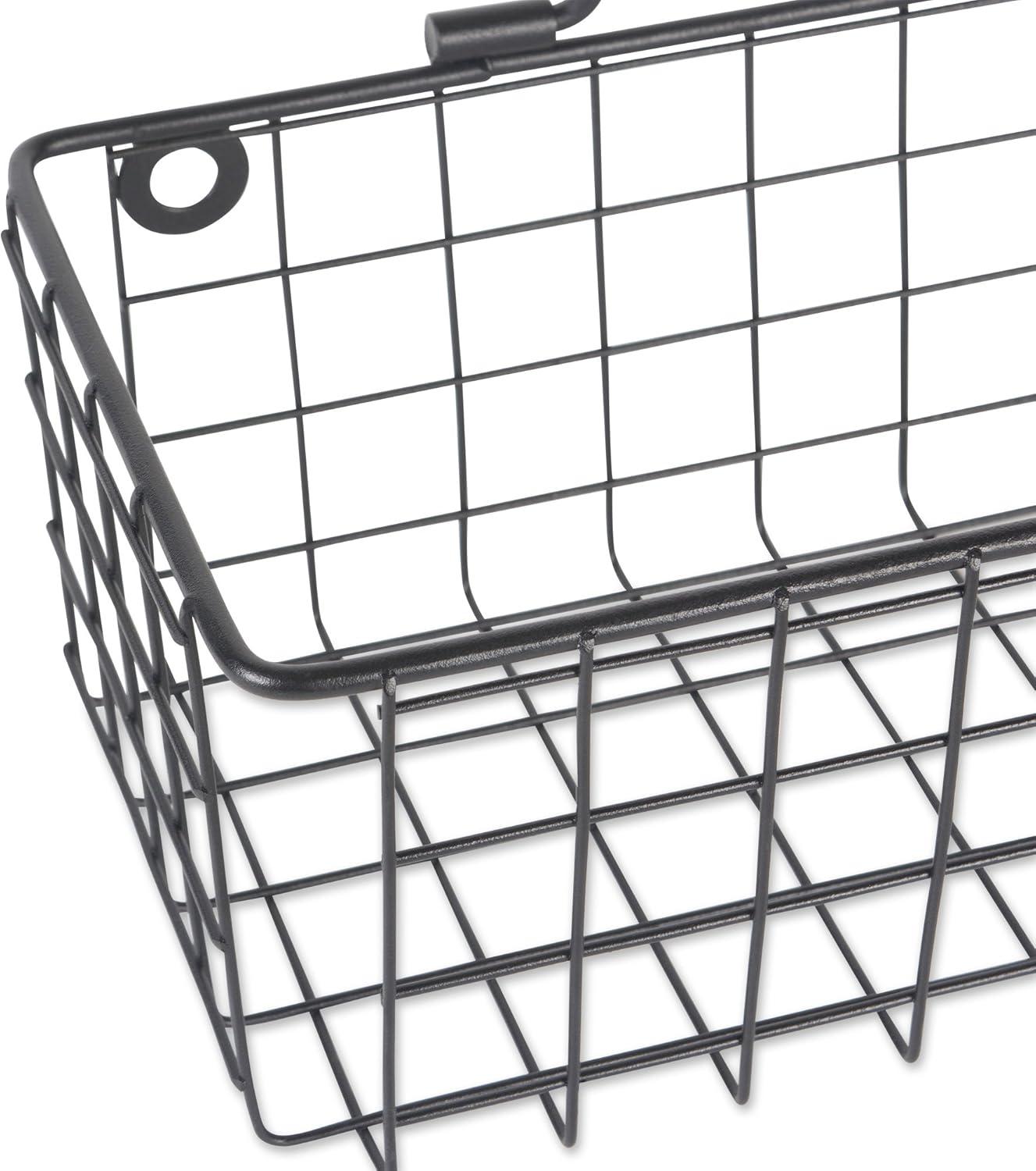 imageDII Farmhouse Vintage Dcor Wire Wall Basket Medium Bronze 2 PieceBlack