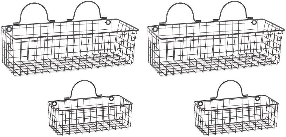 imageDII Farmhouse Vintage Dcor Wire Wall Basket Medium Bronze 2 PieceBlack