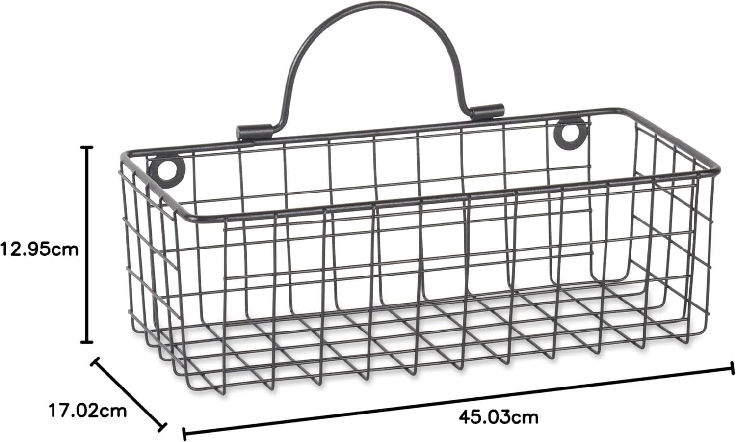 imageDII Farmhouse Vintage Dcor Wire Wall Basket Medium Bronze 2 PieceBlack