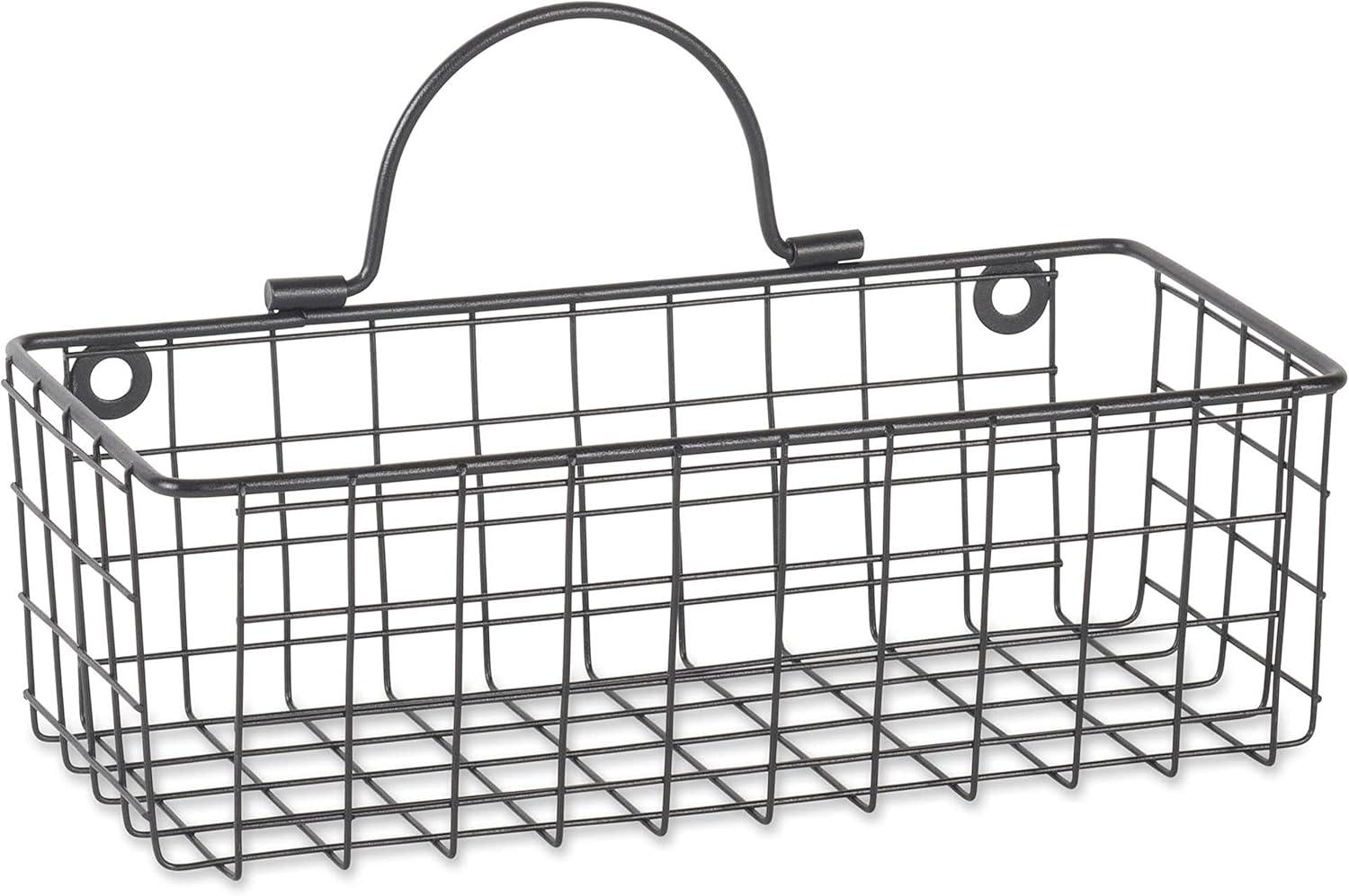 imageDII Farmhouse Vintage Dcor Wire Wall Basket Medium Bronze 2 PieceBlack
