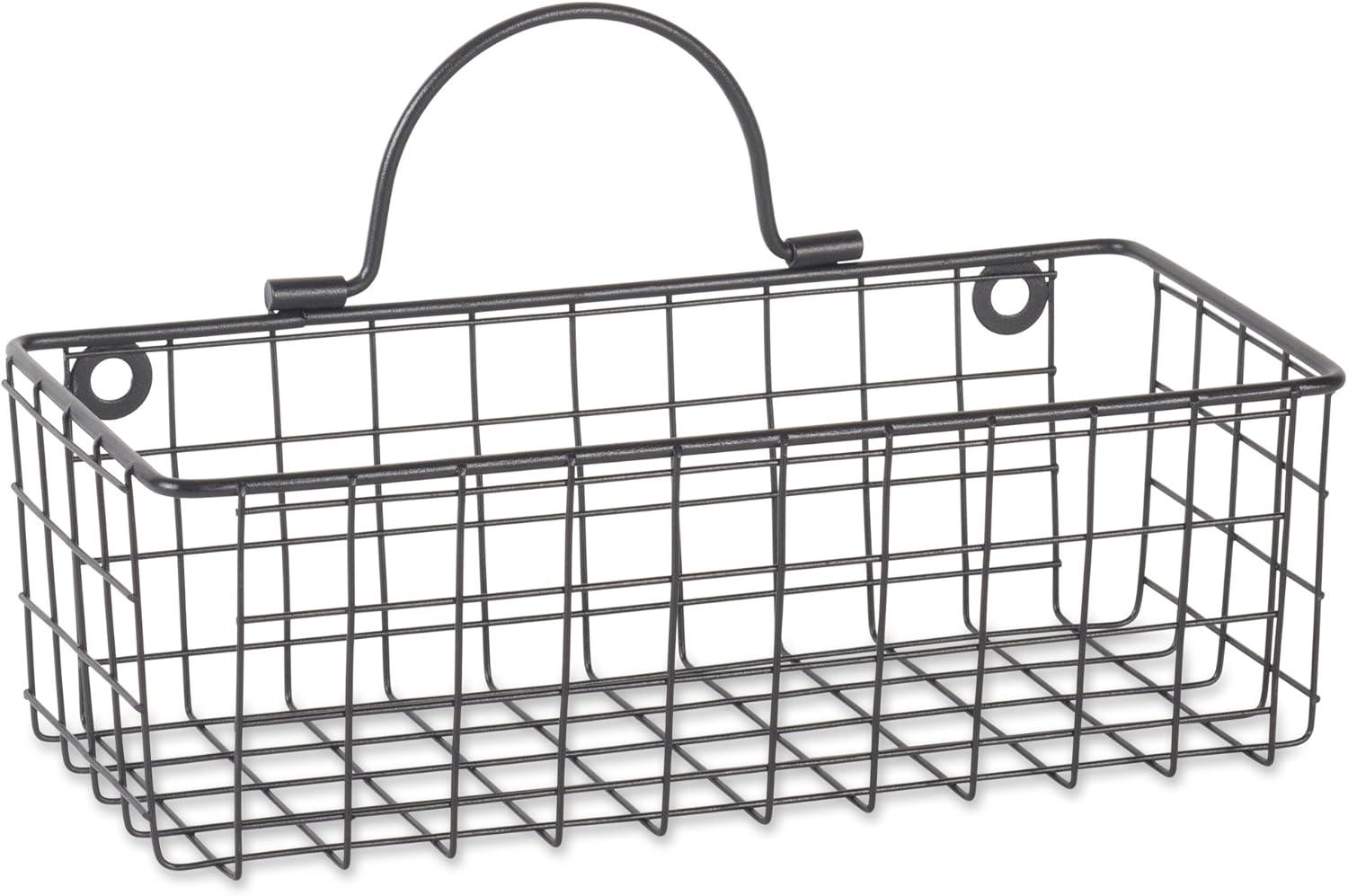 imageDII Farmhouse Vintage Dcor Wire Wall Basket Medium Bronze 2 PieceBlack