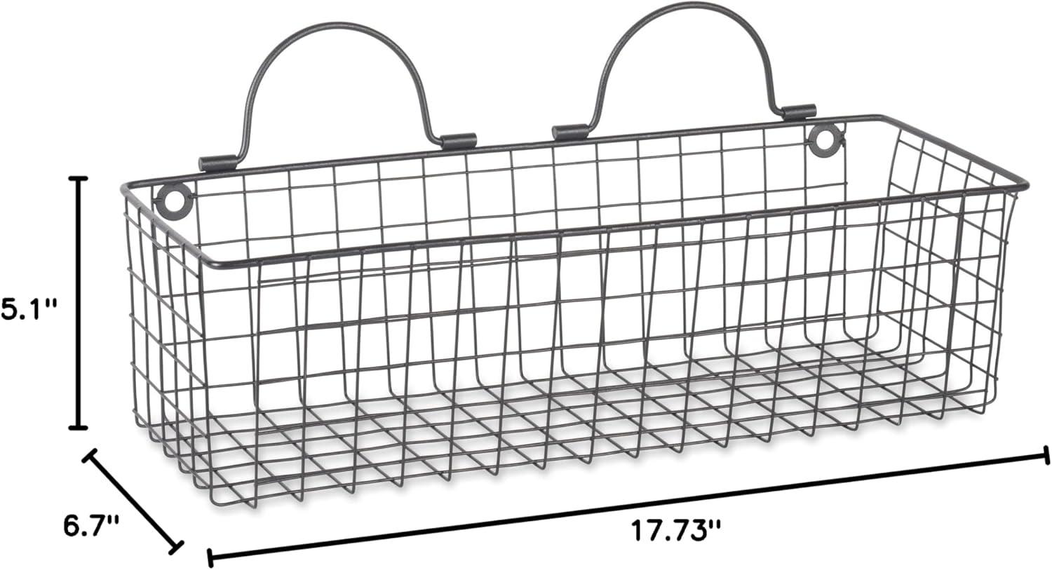 imageDII Farmhouse Vintage Dcor Wire Wall Basket Medium Bronze 2 PieceBlack