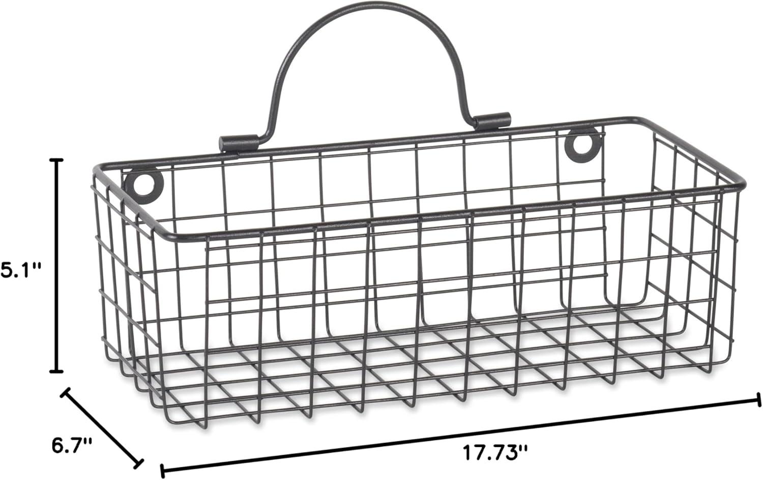 imageDII Farmhouse Vintage Dcor Wire Wall Basket Medium Bronze 2 PieceBlack