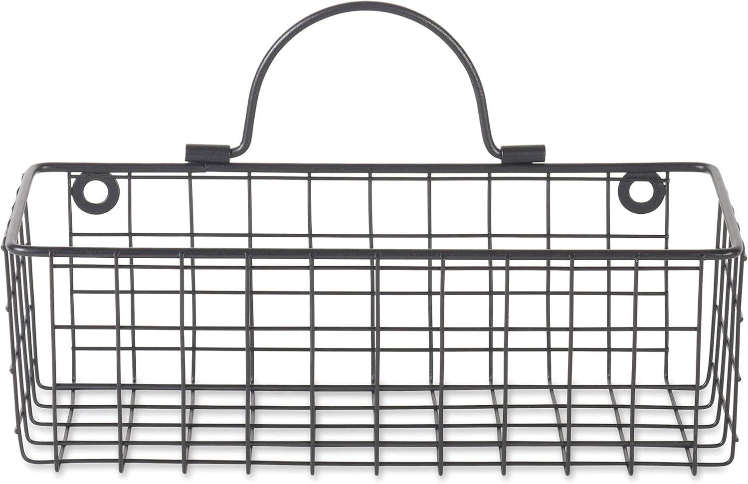 imageDII Farmhouse Vintage Dcor Wire Wall Basket Medium Bronze 2 PieceBlack