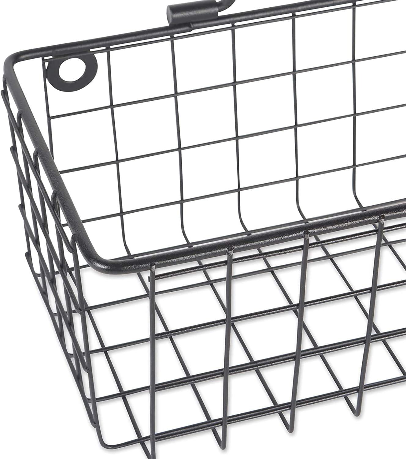 imageDII Farmhouse Vintage Dcor Wire Wall Basket Medium Bronze 2 PieceBlack
