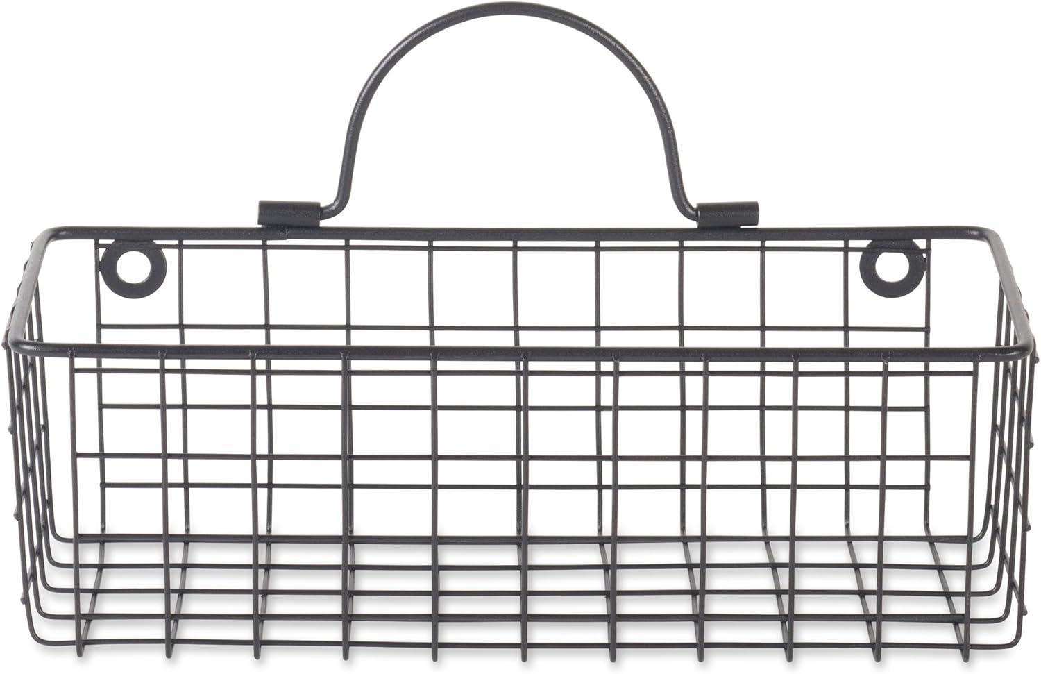 imageDII Farmhouse Vintage Dcor Wire Wall Basket Medium Bronze 2 PieceBlack