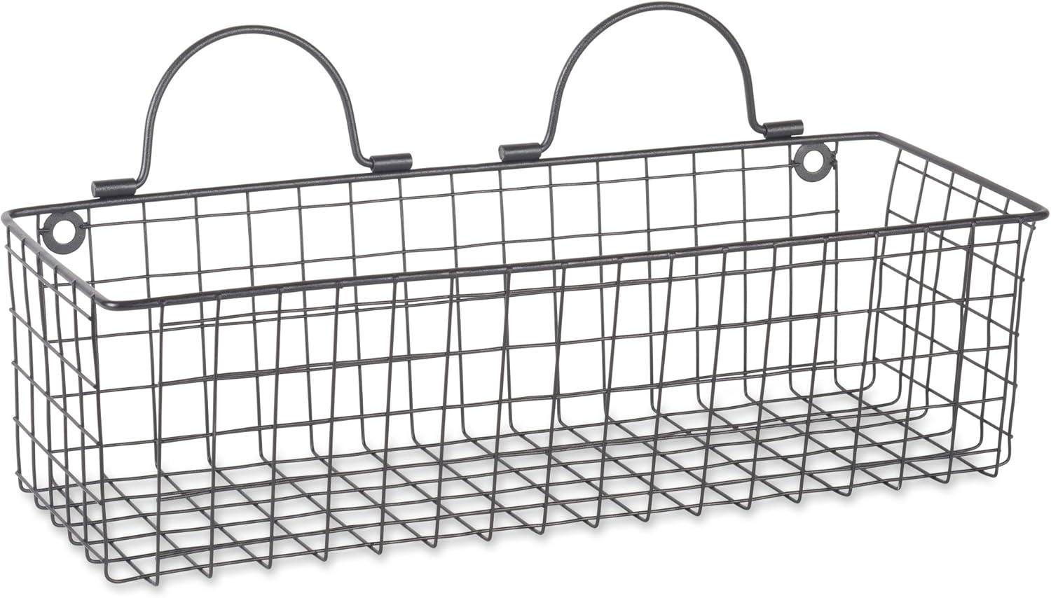 imageDII Farmhouse Vintage Dcor Wire Wall Basket Medium Bronze 2 PieceBlack