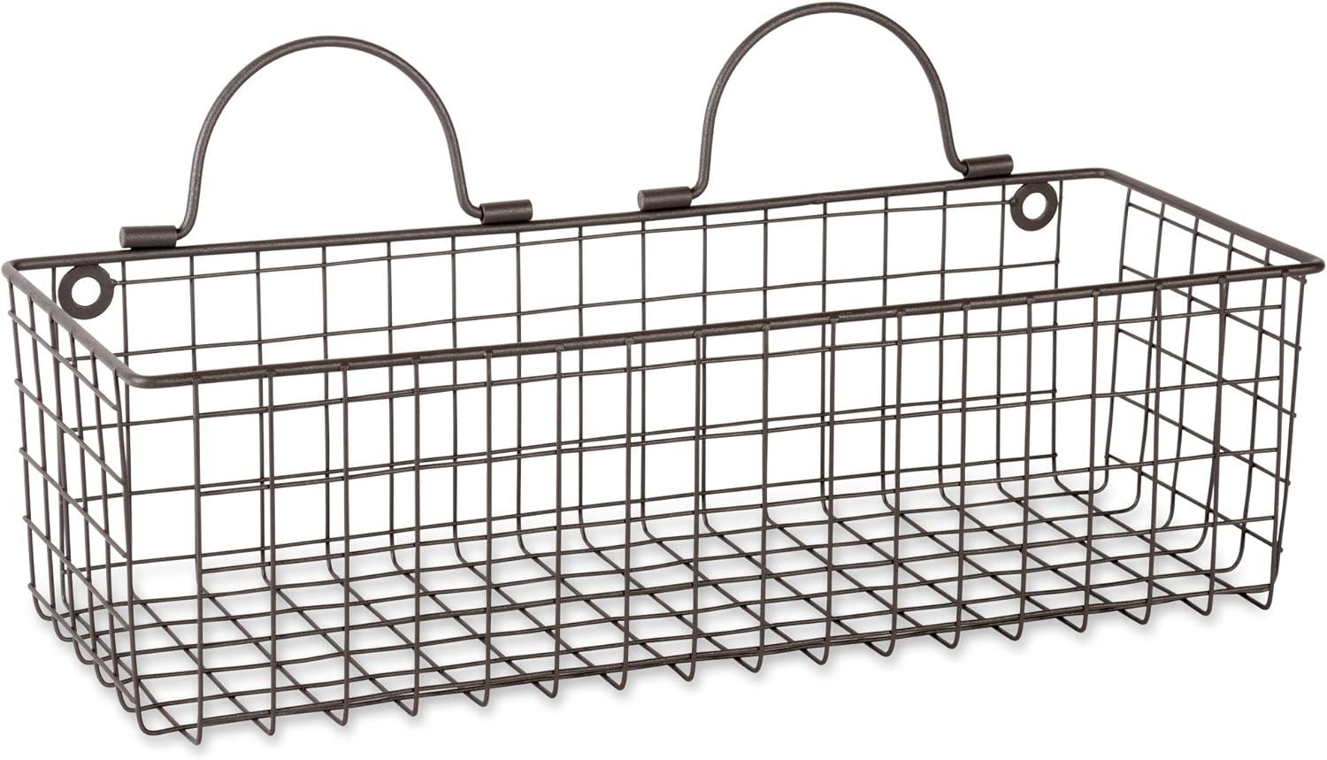 imageDII Farmhouse Vintage Dcor Wire Wall Basket Medium Bronze 2 PieceBronze