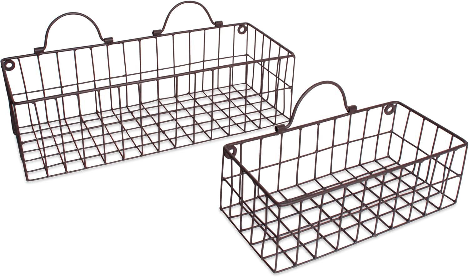 imageDII Farmhouse Vintage Dcor Wire Wall Basket Medium Bronze 2 PieceBronze
