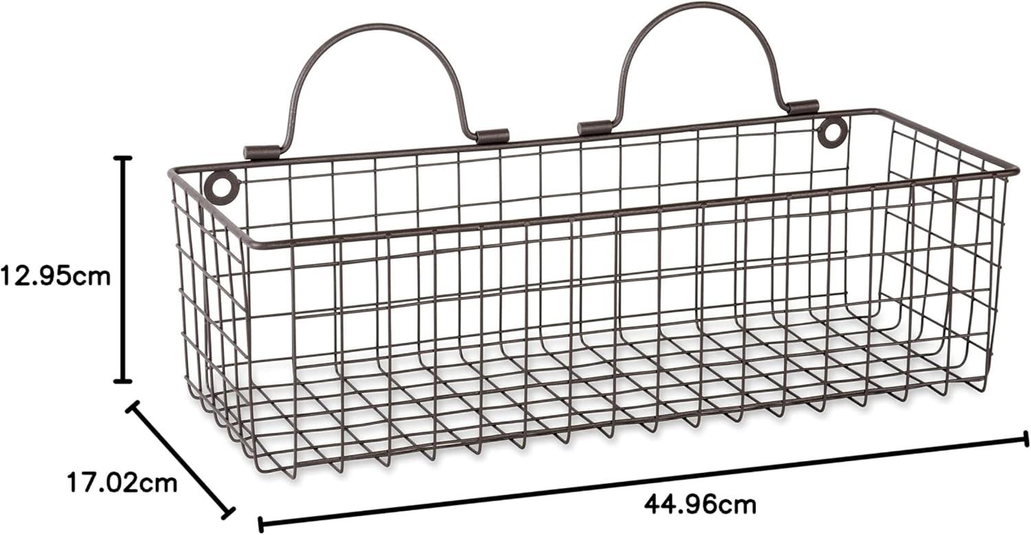 imageDII Farmhouse Vintage Dcor Wire Wall Basket Medium Bronze 2 PieceBronze