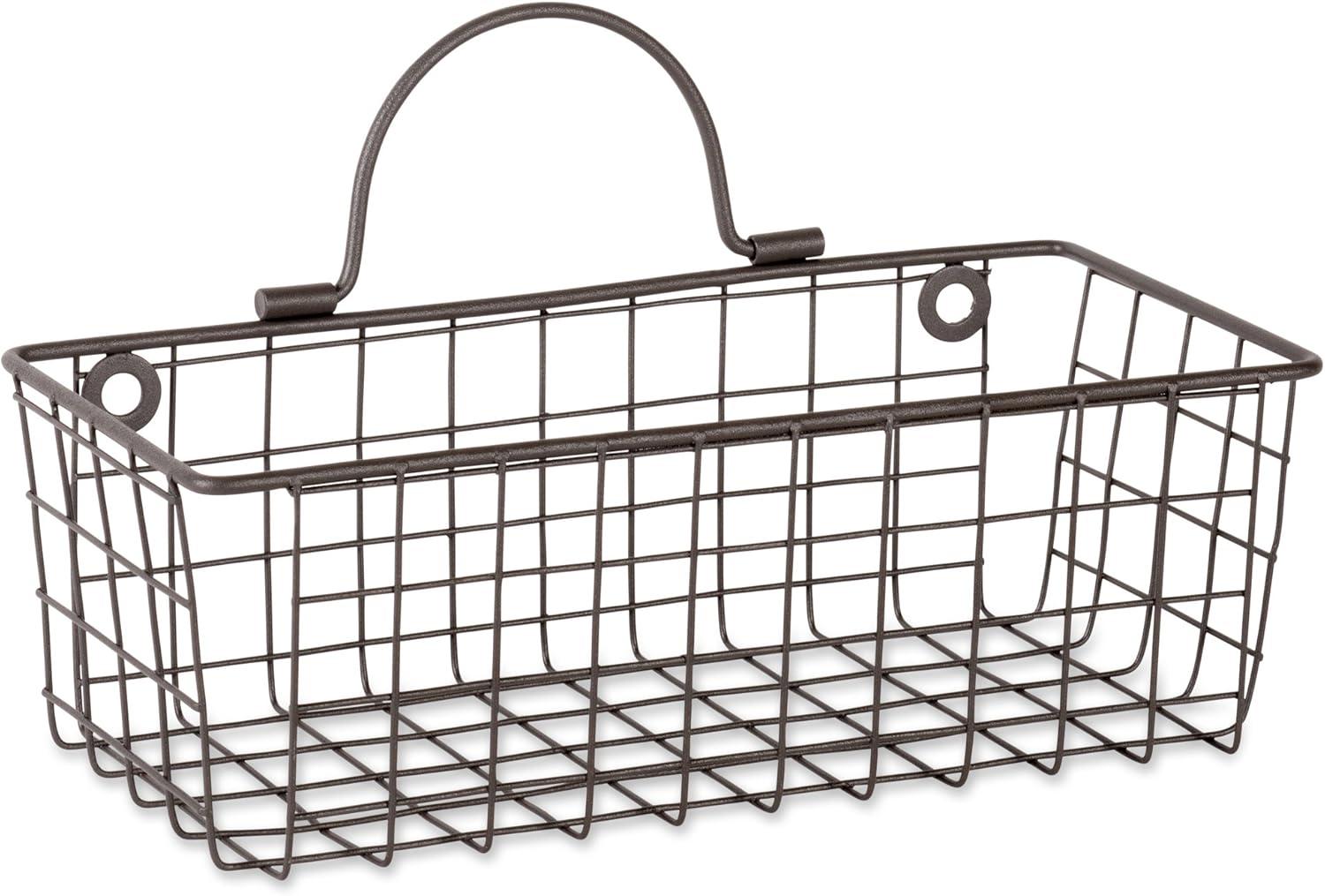 imageDII Farmhouse Vintage Dcor Wire Wall Basket Medium Bronze 2 PieceBronze