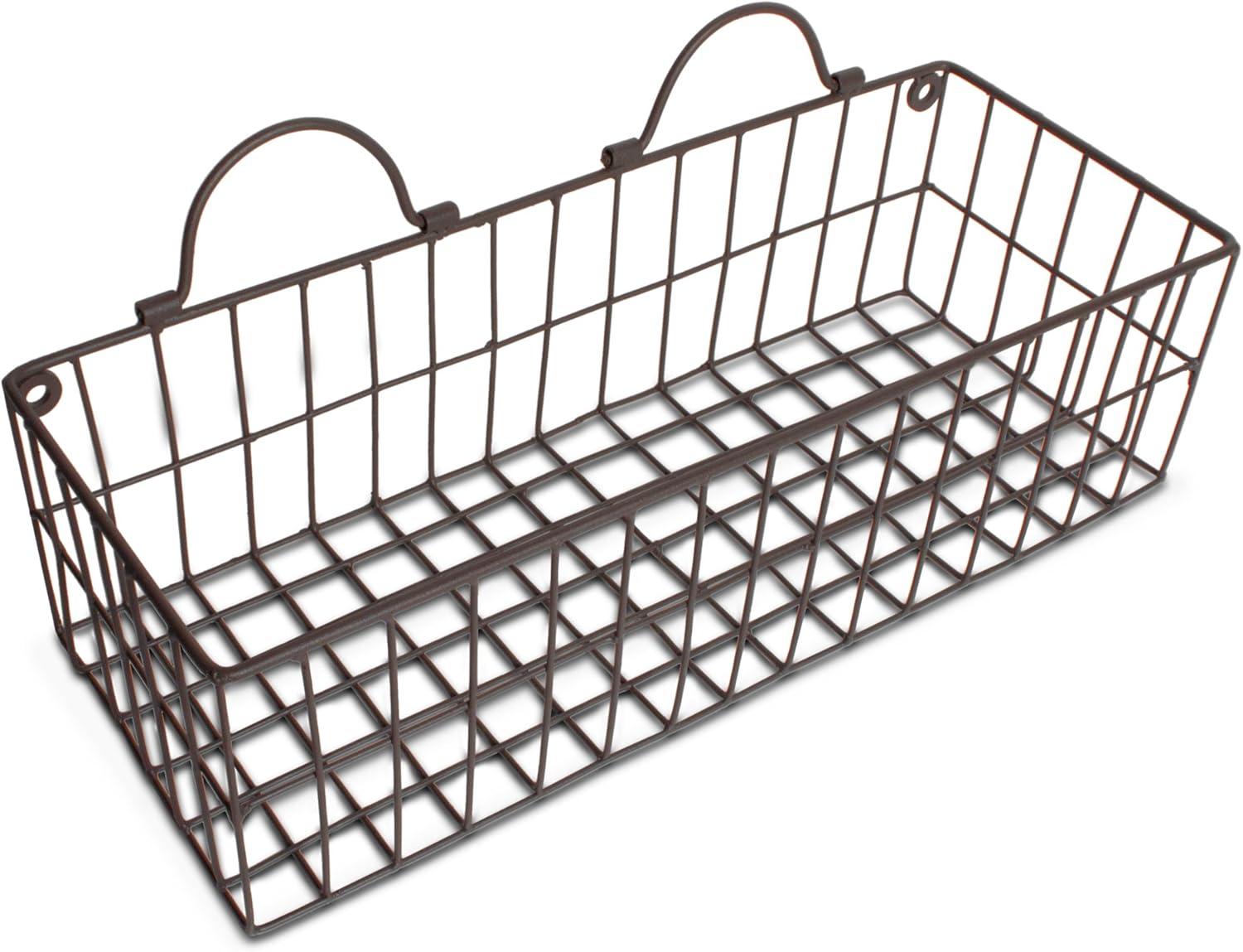 imageDII Farmhouse Vintage Dcor Wire Wall Basket Medium Bronze 2 PieceBronze