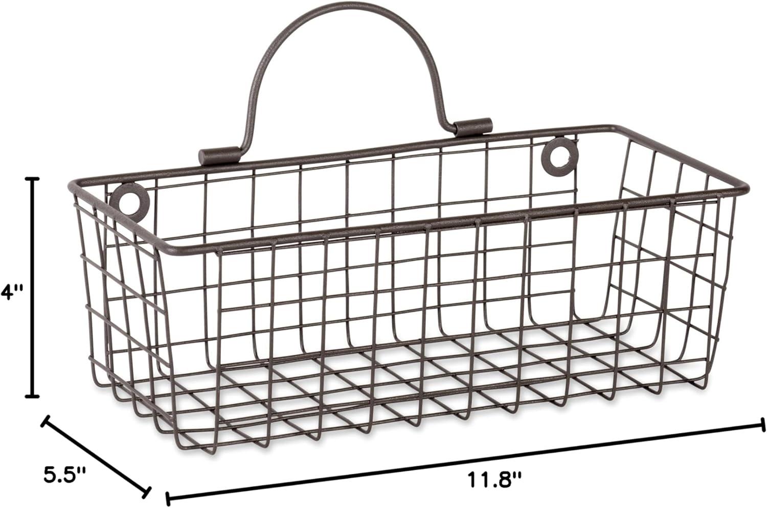 imageDII Farmhouse Vintage Dcor Wire Wall Basket Medium Bronze 2 PieceBronze