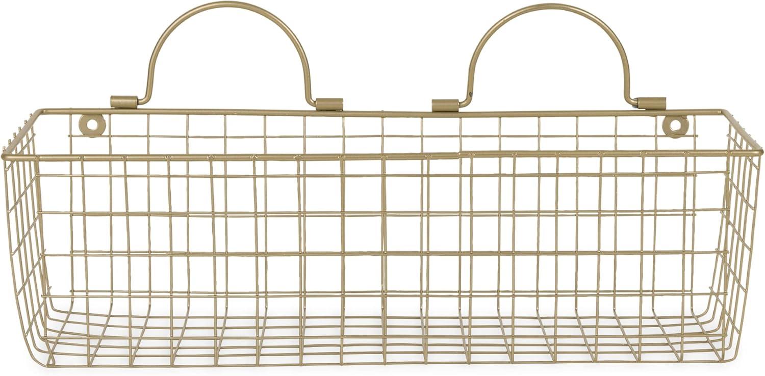imageDII Farmhouse Vintage Dcor Wire Wall Basket Medium Bronze 2 PieceGold