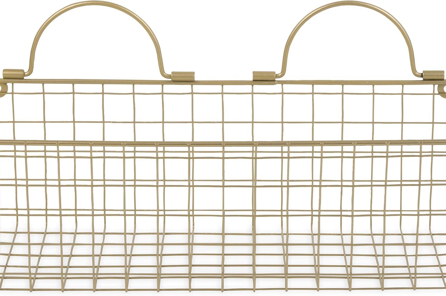 imageDII Farmhouse Vintage Dcor Wire Wall Basket Medium Bronze 2 PieceGold