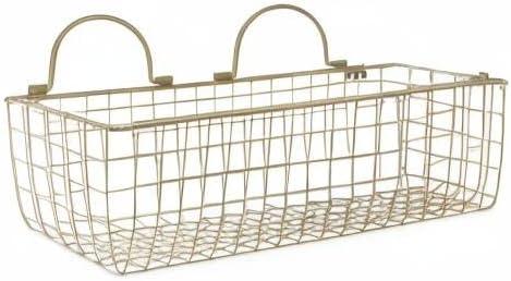 imageDII Farmhouse Vintage Dcor Wire Wall Basket Medium Bronze 2 PieceGold