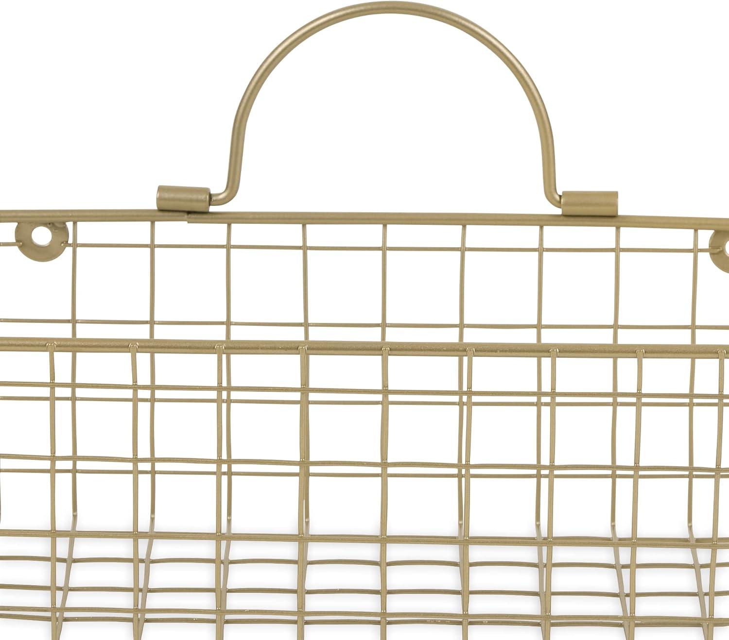 imageDII Farmhouse Vintage Dcor Wire Wall Basket Medium Bronze 2 PieceGold