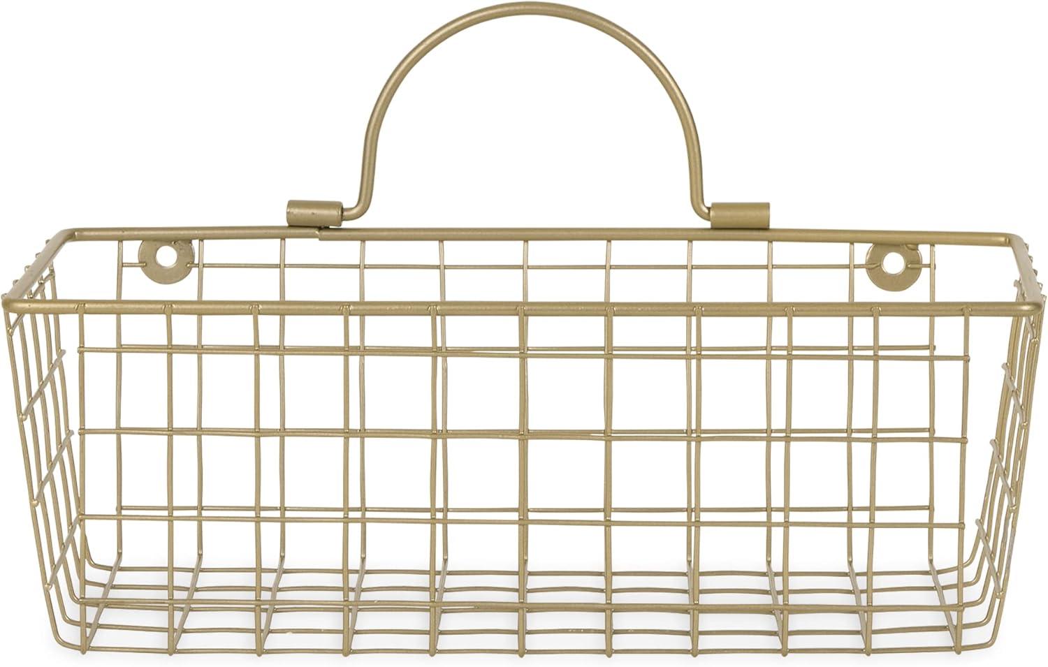 imageDII Farmhouse Vintage Dcor Wire Wall Basket Medium Bronze 2 PieceGold