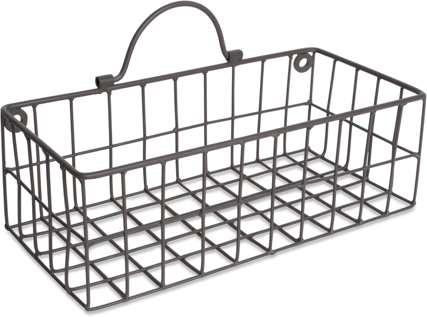 imageDII Farmhouse Vintage Dcor Wire Wall Basket Medium Bronze 2 PieceGray