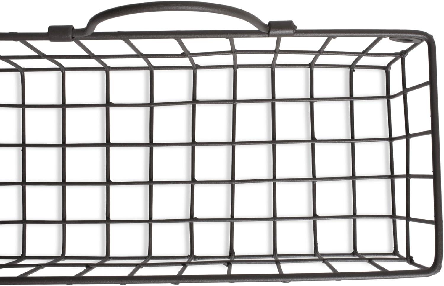 imageDII Farmhouse Vintage Dcor Wire Wall Basket Medium Bronze 2 PieceGray