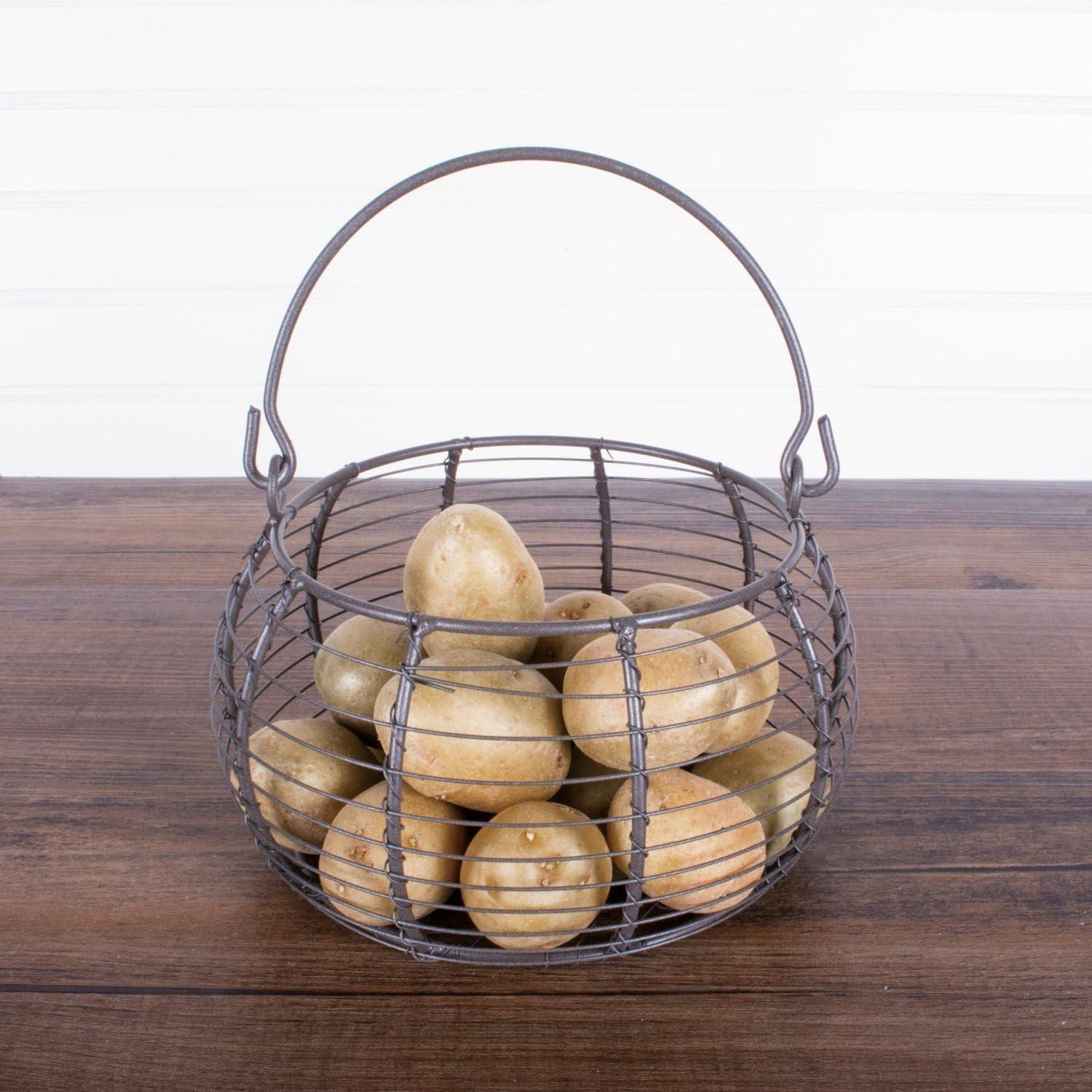 imageDII Vintage Wire Storage Baskets Egg Basket Set Rustic 3 PieceAssorted Egg Baskets