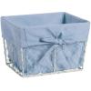 imageDII Farmhouse Chicken Wire Storage Baskets with Liner Small Rustic Black ampamp White Ticking Stripe 9x7x6quot 3 PieceAntique Denim