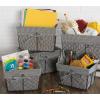 imageDII Farmhouse Chicken Wire Storage Baskets with Liner Small Rustic Black ampamp White Ticking Stripe 9x7x6quot 3 PieceRustic Black  White Ticking Stripe