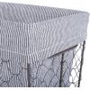 imageDII Farmhouse Chicken Wire Storage Baskets with Liner Small Rustic Black ampamp White Ticking Stripe 9x7x6quot 3 PieceRustic Black  White Ticking Stripe