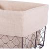imageDII Farmhouse Chicken Wire Storage Baskets with Liner Small Rustic Black ampamp White Ticking Stripe 9x7x6quot 3 PieceRustic Natural