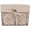 imageDII Farmhouse Chicken Wire Storage Baskets with Liner Small Rustic Black ampamp White Ticking Stripe 9x7x6quot 3 PieceRustic Natural