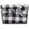 imageDII Farmhouse Chicken Wire Storage Baskets with Liner Small Rustic Black ampamp White Ticking Stripe 9x7x6quot 3 PieceVintage Black  White Check