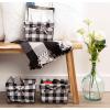 imageDII Farmhouse Chicken Wire Storage Baskets with Liner Small Rustic Black ampamp White Ticking Stripe 9x7x6quot 3 PieceVintage Black  White Check