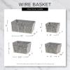 imageDII Farmhouse Chicken Wire Storage Baskets with Liner Small Rustic Black ampamp White Ticking Stripe 9x7x6quot 3 PieceVintage French Blue