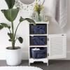 imageDII Farmhouse Chicken Wire Storage Baskets with Liner Small Rustic Black ampamp White Ticking Stripe 9x7x6quot 3 PieceVintage French Blue