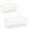 imageDII Farmhouse Vintage Dcor Wire Wall Basket Medium Bronze 2 PieceAntique White