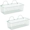 imageDII Farmhouse Vintage Dcor Wire Wall Basket Medium Bronze 2 PieceAqua
