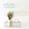 imageDII Farmhouse Vintage Dcor Wire Wall Basket Medium Bronze 2 PieceAqua