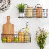 imageDII Farmhouse Vintage Dcor Wire Wall Basket Medium Bronze 2 PieceBlack