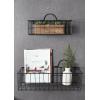 imageDII Farmhouse Vintage Dcor Wire Wall Basket Medium Bronze 2 PieceBlack